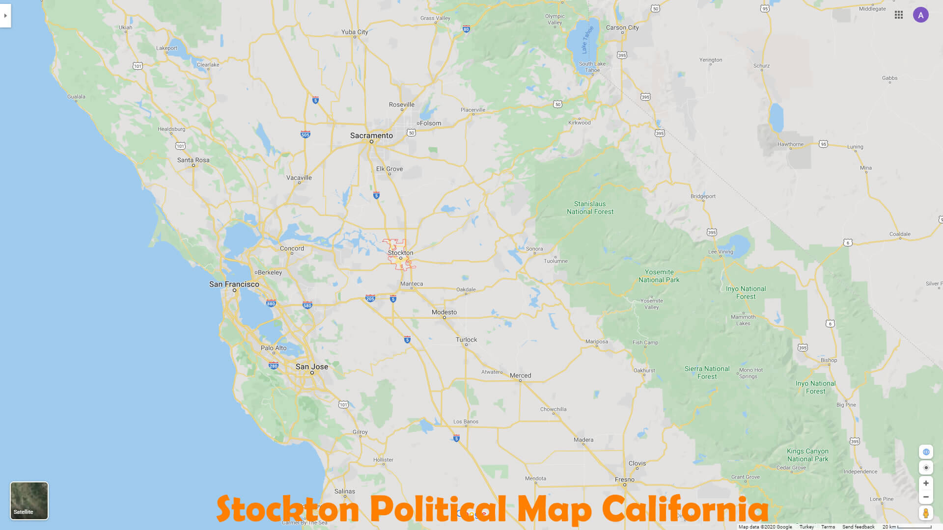 Stockton politique Carte californie